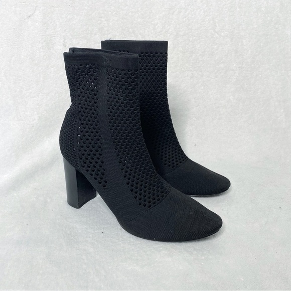 Charles By Charles David black mesh banker bootie heels shoes size 8 - Picture 2 of 8